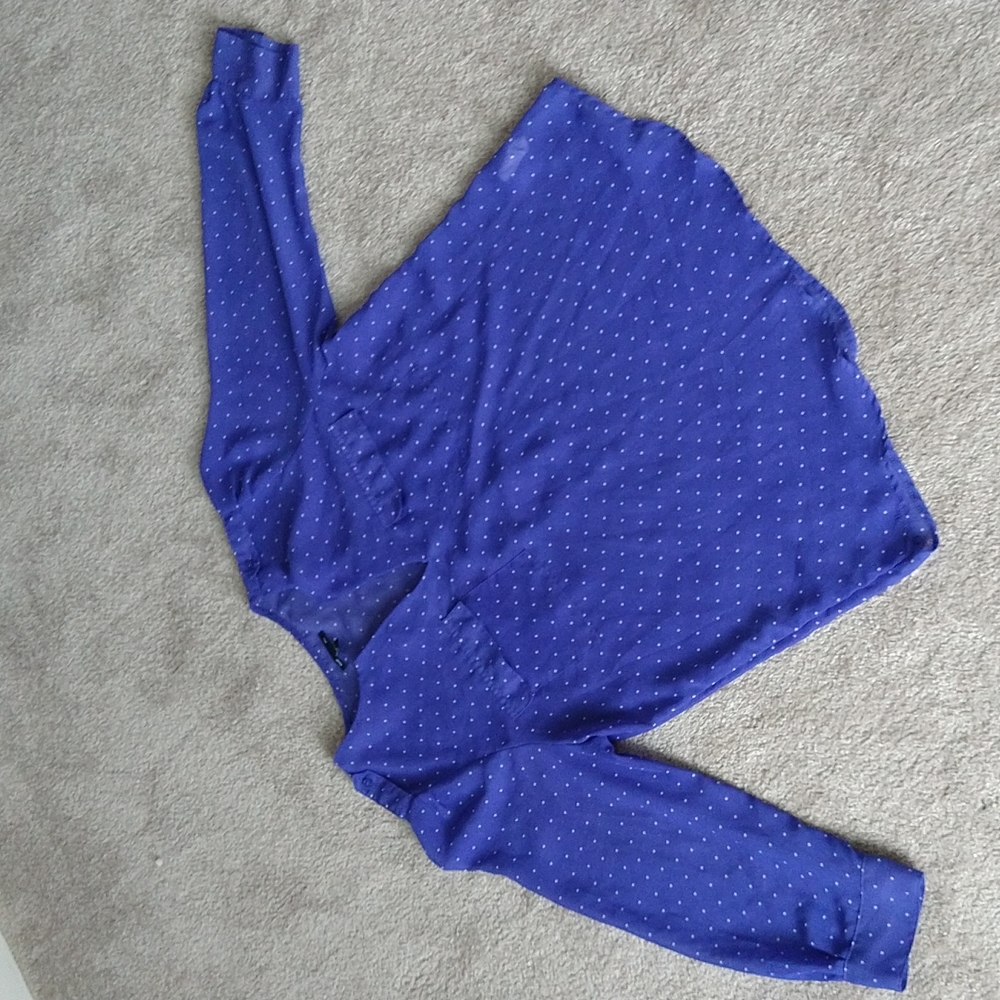 Gap purple polka dotted blouse size Large